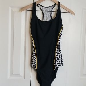 Reebok Circle Inserts Keyhole Back One Piece Suit